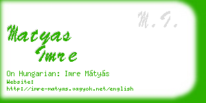 matyas imre business card